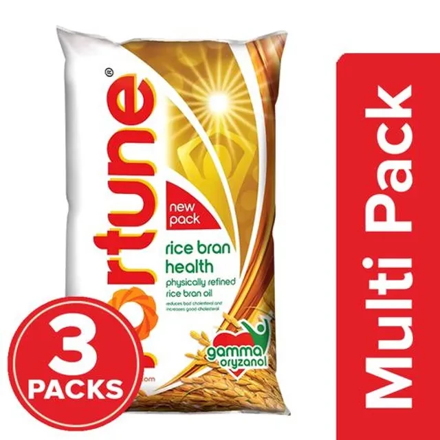 Fortune Refined Oil - Rice Bran, 3x1 L-1.webp